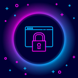 glowing neon line secure your site with https ssl vector image
