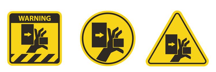 Hand crush force from top and bottom symbol sign Vector Image