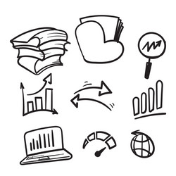 hand drawn simple set data analysis related vector image