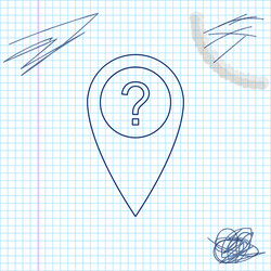 map pointer with question symbol line sketch icon vector image