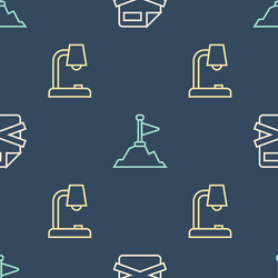 set line delete file document table lamp vector image