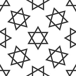 star of david icon pattern on white background vector image