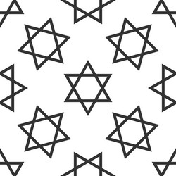 Star of david icon pattern on white background vector