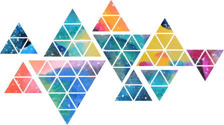 triangular space design abstract watercolor vector image