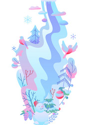 Background with winter items vector