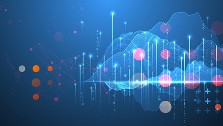 big data abstract digital futuristic wireframe vector image