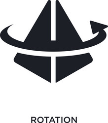 black rotation isolated icon simple element from vector image