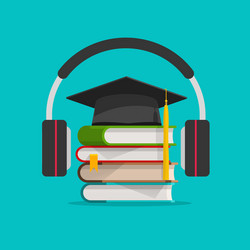 Electronic audio learning or studying online vector