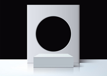 modern 3d white rectangular frame with a circular vector image