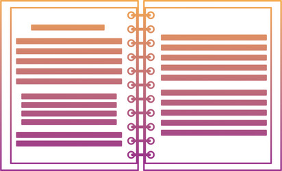 notebook open isolated rainbow lines vector image