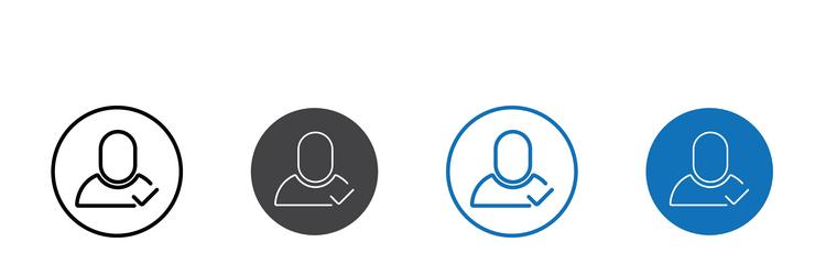 user icon flat editable mark set vector image