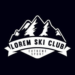 vintage ski or winter sports logo badge emblem Vector Image