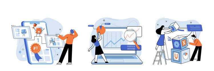 application testing metaphor software vector image