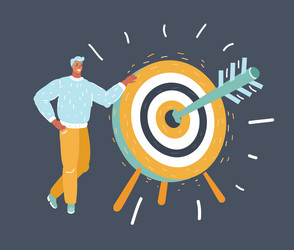man with standing near target vector image