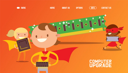 microchip technology for computer upgrade vector image