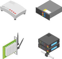 pack of network and connection devices icons vector image