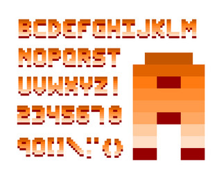 pixel retro font computer game design vector image