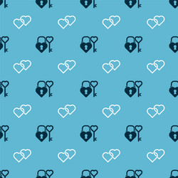 set castle and key in heart shape two linked vector image
