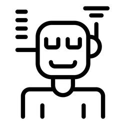 smiling robot receiving data and waving vector image