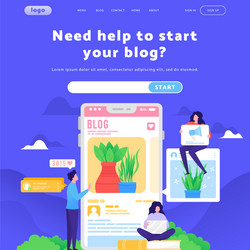 web site design template write a blog vector image
