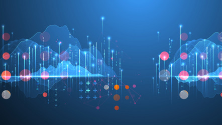 big data abstract digital futuristic wireframe vector image
