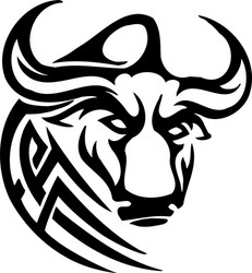 bull in tribal style - image Vector Image