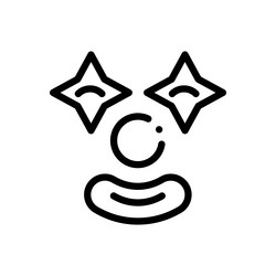 clown icon thin linear style design isolated vector image
