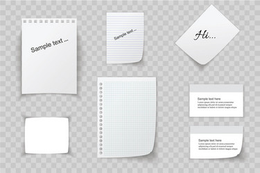 collection of various white papers leaves vector