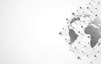 global network connection world map point vector image