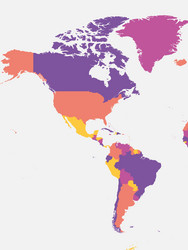 Political Map of North & South America Vector Image