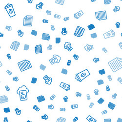 set line cloud database coffee cup to go and file vector image