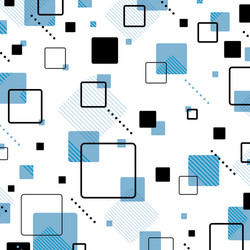 abstract blue color square memphis geometric vector image