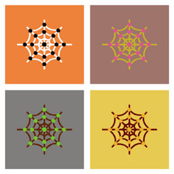 assembly flat shading style icons spider web vector image