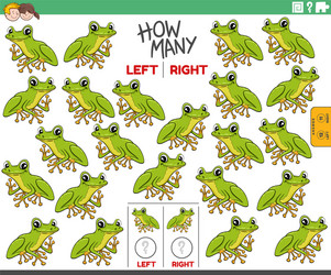 counting left and right pictures cartoon tree vector