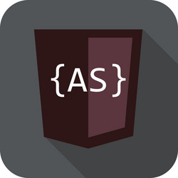 dark red shield with as letters for script vector image