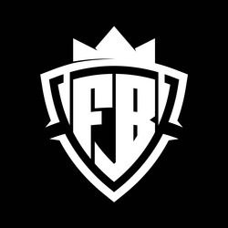 fb letter monogram with triangle curve shield vector image