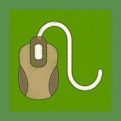 Flat shading style icon computer mouse vector