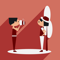 flat with shadow icon and mobile application vector image