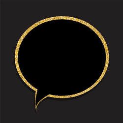 Speech bubble gold glossy background vector