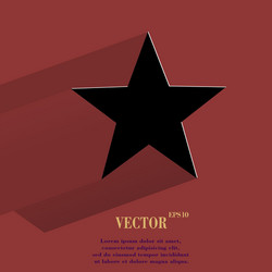 Star flat modern web button with long shadow vector