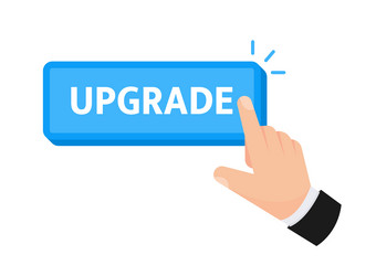 upgrade button with pointer clicking web vector