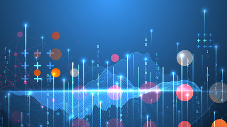 big data abstract digital futuristic wireframe vector image
