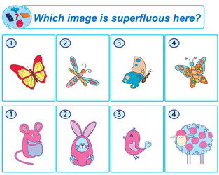 logical task which image is superfluous here vector