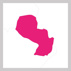 Map paraguay pink highlighted with neighbor vector