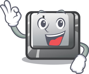 okay button i in character shape vector image