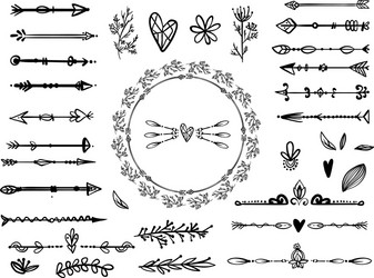 Set of creative boho style frames vector