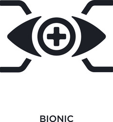 black bionic isolated icon simple element from vector image