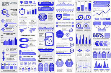 bundle infographic elements data visualization vector image
