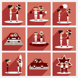 flat with shadow concept and mobile application vector image