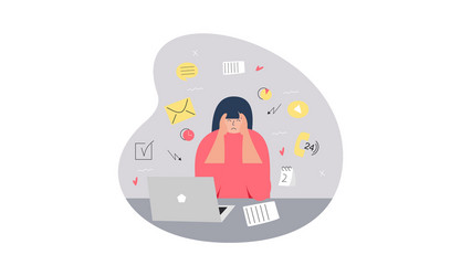 information overload and multitasking problems vector image